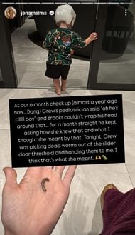 Jena Sims' son Crew ( via Jena Sims' Instagram story)